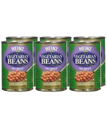 Heinz Vegetarian Beans in Tomato Sauce 16 oz 6 pk - Pack of 6 | Heinz Vegetarian Baked Beans - Buy Online on GoSupps.com