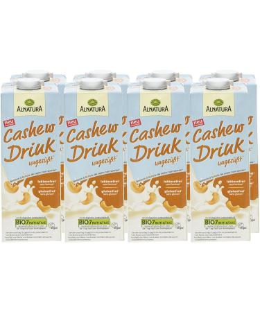 Alnatura Unsweetened Cashew Drink - Pack of 8 (8 x 1L) | Vegan Dairy-Free Alternative - International Shipping Available - Buy Online on GoSupps.com