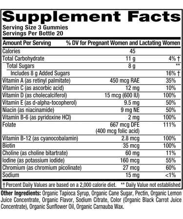 Vitafusion Organic Prenatal Multivitamin 60ct - Essential Pregnancy Nutrition - Buy Online on GoSupps.com