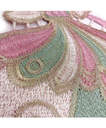 Polyester Butterfly Collar Patches - DIY Sewing Applique Embroidered Lace Patch (Pink) - Buy Online on GoSupps.com