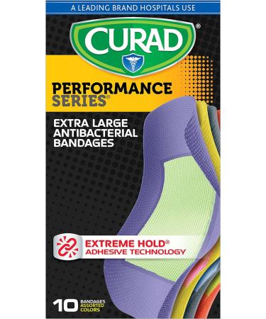 Curad Extreme Hold Antibacterial X-Large Fabric Bandages - 10 Count - Buy Online on GoSupps.com