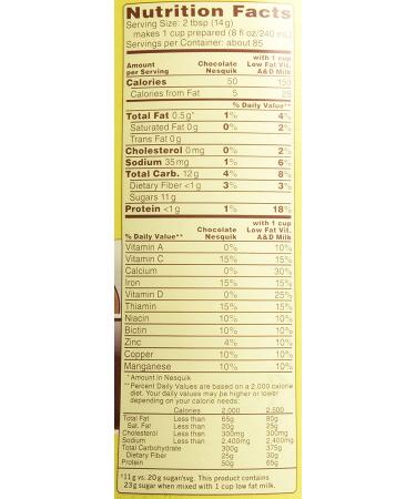 Nestle Nesquik Chocolate Powder 41.9 oz - 2.61 Pound (Pack of 1) | Rich and Delicious Chocolate Drink Mix - Buy Online on GoSupps.com