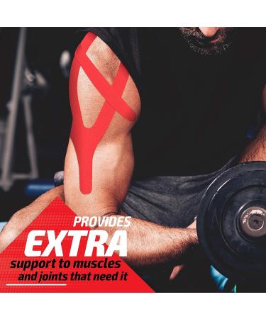 Physix Gear Sport Kinesiology Tape (2 Pack or 1 Pack)  Best Waterproof Muscle Support Adhesive  2in x 16.4ft Roll Uncut  Physio Therapeutic Aid for Injury Recovery Red (1 Pack + eGuide) - Buy Online on GoSupps.com