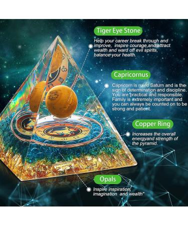 HuiJuKeJi Capricornus Crystals Stone Pyramid - 12 Constellations & Tiger Eye Birthstone for Energy Healing Meditation - Buy Online on GoSupps.com