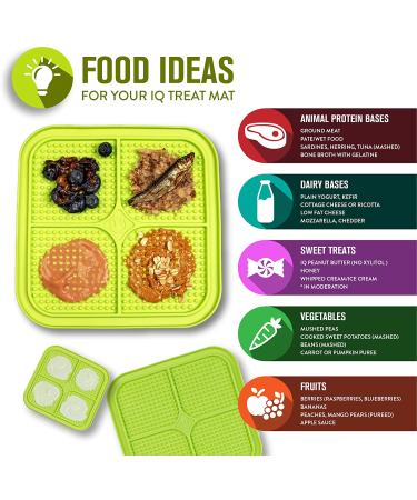 Hyper Pet IQ Treat Lick Mat for Dogs & Cats- 2 Pack Green/Orange | Slow Feeder & Puzzle Feeder Alternative | Dog Enrichment Toy - Buy Online on GoSupps.com