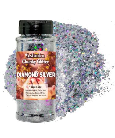 Silver holographic glitter silver glitter for face body glitter nail glitter for nail art make -up face body hair slime tinker DIY