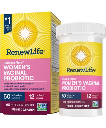 Renew Life Ultimate Flora Women's Vaginal Probiotic 50 Billion CFU 60 Vegetarian Capsules