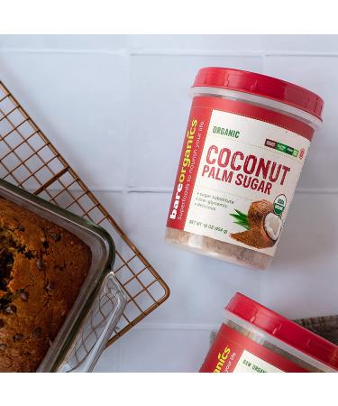BareOrganics Coconut Palm Sugar - 16 oz | Natural Sweetener for Baking & Cooking - Buy Online on GoSupps.com