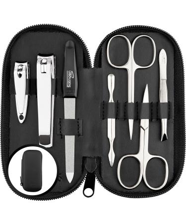 marQus Solingen Germany Manicure Sets for Women & Men 7 Pcs Set - Quality Grooming Kit Nail Clippers & Toenail Clippers tweezers Nail Kit - Fabulous Gift for all Occasions 1. Black