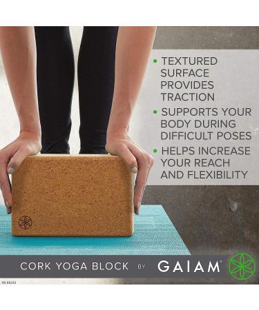 Gaiam Cork Yoga Brick Block - Eco-Friendly Accessory for Yoga Practice - Buy Online on GoSupps.com