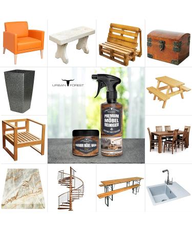 Urban Forest Furniture Care Set: 250ml Wax & 500ml Cleaner for Wood Leather & More - Optimize & Protect Surfaces - Buy Online on GoSupps.com