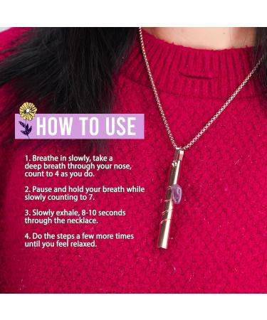 Breathing Necklace with Amethyst Stone - Gold Chain for Anxiety Relief | Mindful & Calming Jewelry for Women - Buy Online on GoSupps.com