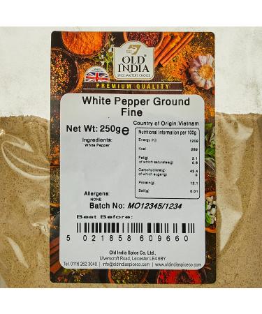 Old India White Pepper Ground Fine 250g - Premium Quality Spice - Buy Online on GoSupps.com