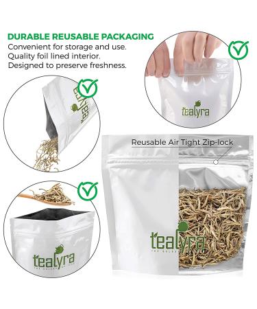 Tealyra Jasmine Silver Needle White Tea - 220g (8oz) - Organically Grown in Fujian China - Low Caffeine Loose Leaf Tea - Buy Online on GoSupps.com