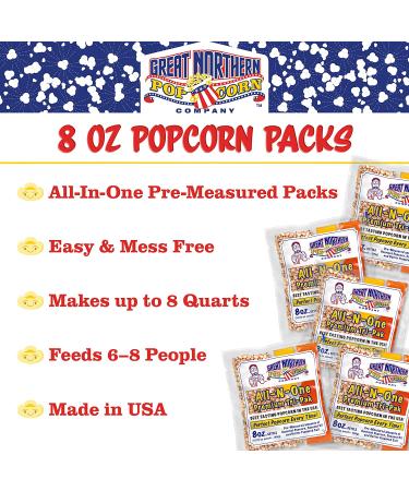 Great Northern Popcorn Company Movie Theater Style Popcorn Packs - 24 Pre-Measured All-in-One Kernel, Salt, Oil Packets for Popcorn Machines - Buy Online on GoSupps.com
