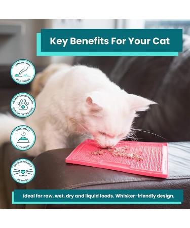 Lickimat Classic Cat Slow Feeder | Green Soother | Anxiety Reducer for Cats | Perfect for Treats & Peanut Butter | Fun Alternative to Slow Feed Bowls - Buy Online on GoSupps.com