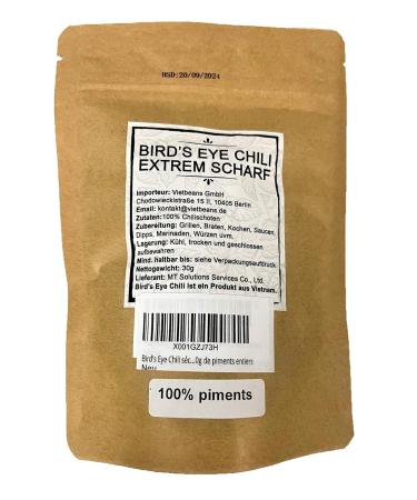 Buy Birds Eye Chili - Dried Whole Red Peppers (30g) | Extremely Spicy Chili for Cooking | International Shipping Available - Buy Online on GoSupps.com