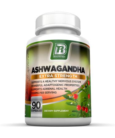 BRI Nutrition Ashwagandha - Supports Healthy Mood, Energy Levels & Calm State of Mind - 1400mg Per Service (90 Count)