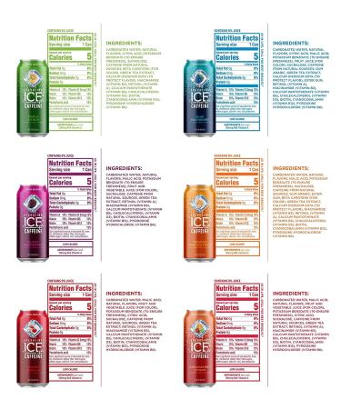 Sparkling ICE +Caffeine Sparkling Water Variety Pack - 16 fl oz Cans | Antioxidant & Vitamin Infused | Pack of 12 - Buy Online on GoSupps.com