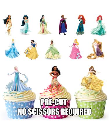 Pre-cut Disney Princess Party Pack Edible Cupcake Toppers/Cake Decorations (42 Pack) - Buy Online on GoSupps.com