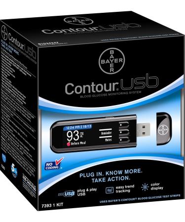 Bayer 7393 Contour USB Blood Glucose Monitoring System Black