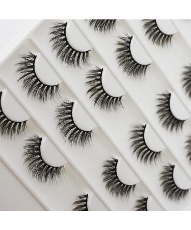 Dedila 16 Pairs Handmade Natural 3D Mink False Eyelashes - Short, Daily Fluffy, Lightweight Makeup Volume Extensions - Reusable Stripe Lashes (A03) - Buy Online on GoSupps.com