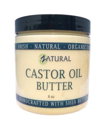 Castor Body Butter-Castor Oil-Raw Shea Butter-Moisturizing-Skin-Hair-Body 8 Ounce (Pack of 1)