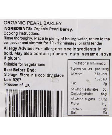 Fresh & Wild Organic Pearl Barley 500g - Buy Online on GoSupps.com