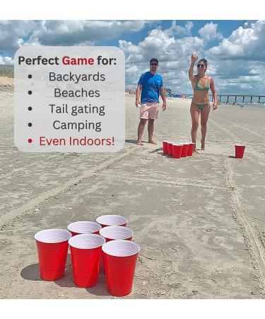 Giant Yard Pong Game - Jumbo Size for Outdoor Fun - Durable Cups, Ball & Pump - Perfect for Lawn, Backyard, Camping, Tailgating - Buy Online on GoSupps.com