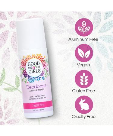 Good for You Girls Aluminum-Free Natural & Vegan Deodorant for Kids Preteens Teens Safe & Effective Odor Protection Clear Roll-On Natural Fragrance | Soft Powder 3 oz (Pack of 3) Soft Powder 3 Fl Oz (Pack of 3) - Buy Online on GoSupps.com