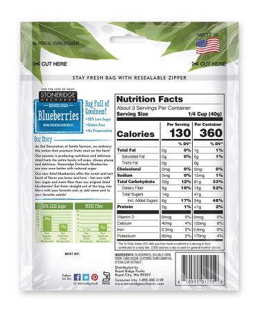 Reduced Sugar Whole Dried Blueberries - Stoneridge Orchards 4 oz (113 g) | Healthy Snack - Buy Online on GoSupps.com
