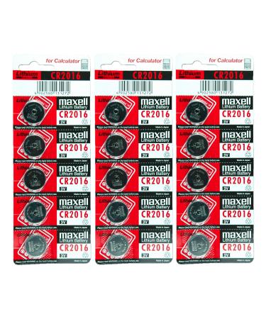 Maxell CR2016 3V Lithium Coin Batteries Made in Japan Version 15 Count
