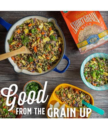 Lundberg Organic Brown Short Grain Rice - 100% Whole Grain, High Fiber, Pantry Staple - 32 oz 2-Pack - Buy Online on GoSupps.com