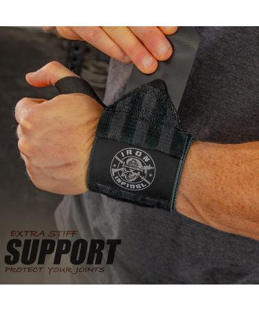 Iron Infidel Weightlifting Wrist Wraps - Extra Stiff 24 Heavy Duty Support for Gym & Crossfit - Ideal for Powerlifting & Olympic Lifts - Buy Online on GoSupps.com