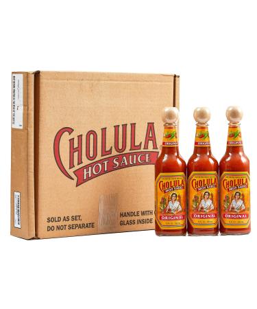 Cholula Original Hot Sauce 12 fl oz Multipack, 3 count | Crafted with Mexican Peppers and Signature Spice Blend | Gluten Free, Kosher, Vegan, Low Sodium, Sugar Free 12 Fl Oz (Pack of 3)