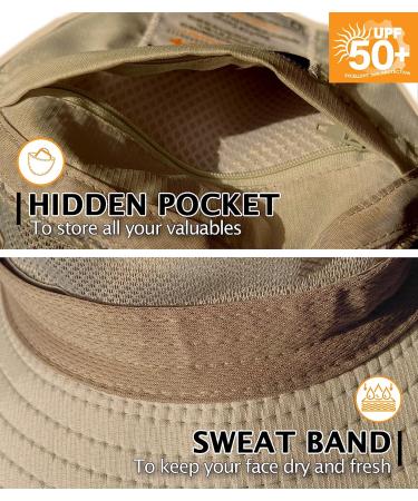 GearTOP UPF 50+ Kids Sun Hat - Khaki Bucket Hat for Camping, Fishing, Safari - Sun Protection for Children - Size 6 5/8-7 - Buy Online on GoSupps.com