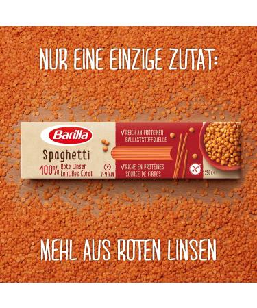 Barilla Red Lentil Spaghetti - High Protein Gluten Free - 250g Pack of 4 | International Shipping Available - Buy Online on GoSupps.com
