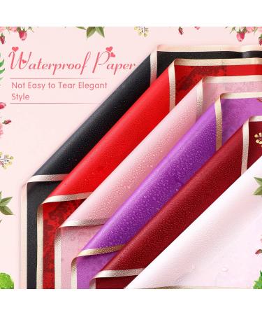 Mimorou Flower Wrapping Paper - 150 Sheets, Gold Edge, Waterproof, 23.6x23.6 Inch - DIY Crafts & Gift Packaging - 15 Colors - Buy Online on GoSupps.com