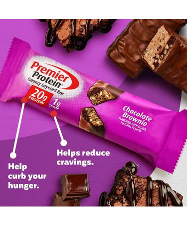 Premier Protein 20g Protein bar - Chocolate Brownie - 10 Count - Buy Online on GoSupps.com