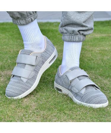 MEJORMEN Women's Diabetic Shoes 6.5 Light Gray | Adjustable Straps, Lightweight, Breathable Sneakers for Swollen Feet, Edema, Bunions, Plantar Fasciitis - Buy Online on GoSupps.com