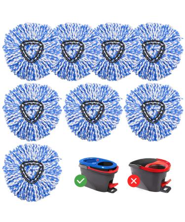8 Pack Spin Mop Replacement Head Spin Mop Refills Compatible with RinseClean Dual System Microfiber Mop Easy Cleaning Floor Head Mop for Floor Cleaning O-Cedar EasyWring RinseClean 2 Tank System 8 Mop Head