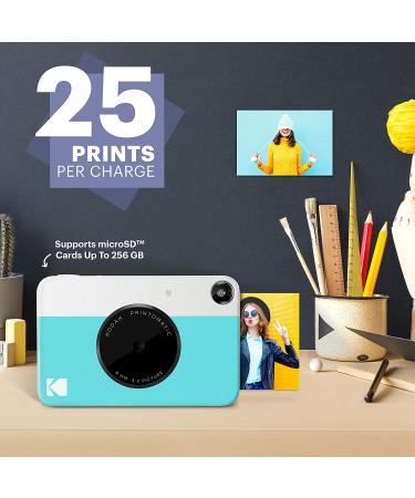 KODAK Printomatic Digital Instant Print Camera - Blue | Full Color Prints | ZINK 2x3 Sticky-Backed Photo Paper - Buy Online on GoSupps.com