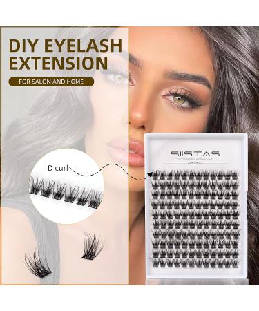 D Curl Individual Cluster Lashes 14mm - 120 Cluster | DIY Eyelash Extensions for Natural & Mega Styles | Soft False Lashes for Personal Makeup at Home - Buy Online on GoSupps.com