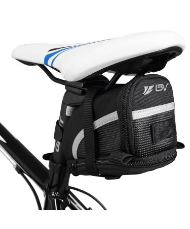 BV Bicycle Strap-On Saddle Bag with perfect Size I With reflective for a Safety ride I Seat Bag, Cycling Bag - Bike Bag for all our essentials, bike bags for bicycles, bicycle bag, bike seat bag Medium Cycling Bag