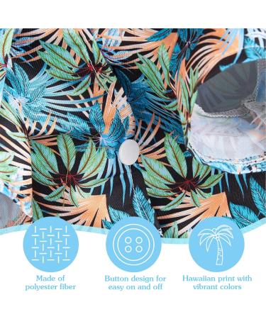Yanmucy Hawaiian Shirt for Small Dogs - Cool & Breathable Summer Pet Clothing - 2 Piece Palm Leaf Pattern - Buy Online on GoSupps.com