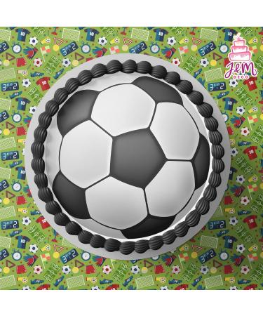 J & M Deco Football Tortenlleiter - Birthday Cake Decoration - 20 cm Fondant Cake Topper - Perfect for Football Themed Celebrations - Buy Online on GoSupps.com