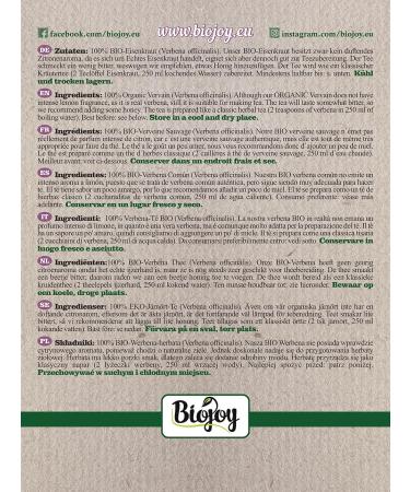 Biojoy Biojoy Organic Verbena tea (500g) dried and cut (Verbena officinalis) - Buy Online on GoSupps.com