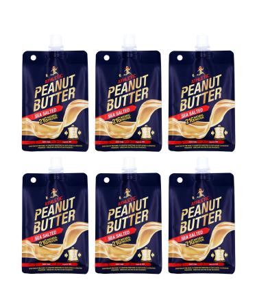 Athletic Peanut Butter - High Protein - On-The-Go Pouches - Sea Salted - Box of 6 x 90g Packs Sea Salted 90.00 g (Pack of 6)