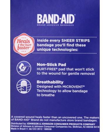 Band-Aid Brand Tru-Stay Sheer Strips - Adhesive Bandages for First Aid & Wound Care (40 ct) - International Shipping Available - Buy Online on GoSupps.com