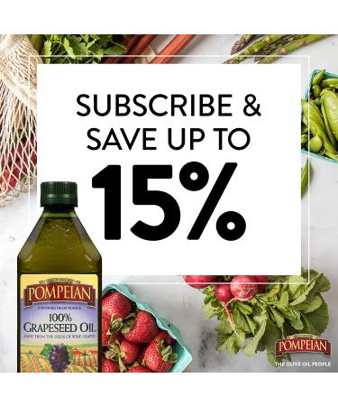 Pompeian 100% Grapeseed Oil - 68 FL OZ for High-Heat Cooking & Baking - Buy Online on GoSupps.com